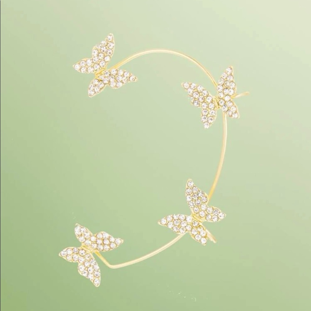 Butterfly Rhinestone Left Ear Cuff - Picture 6 of 6